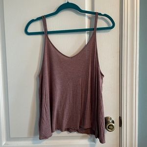 Mauve Strappy V-Neck Tank with Low Back by Tresics